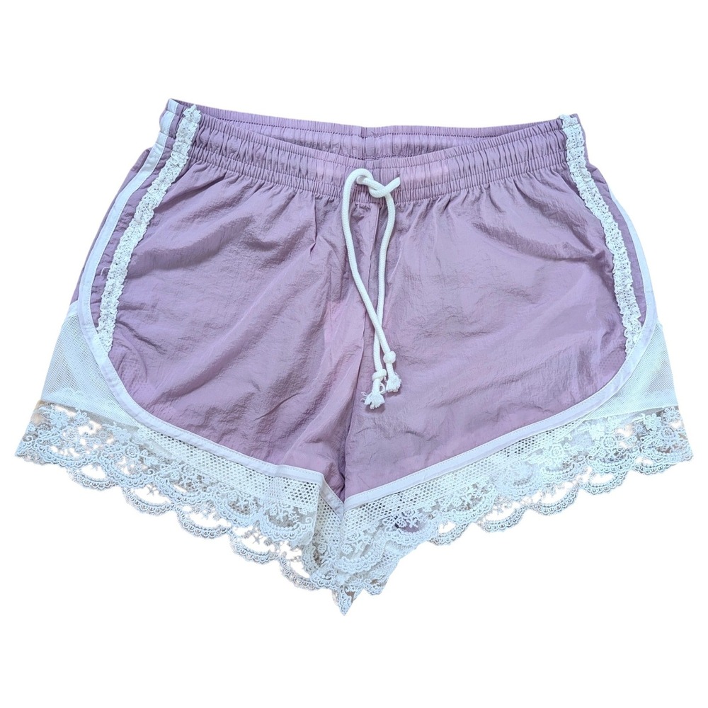 Daily Practice Lilac Lace Trim Nylon Lounge Shorts Women's Size Small NWT